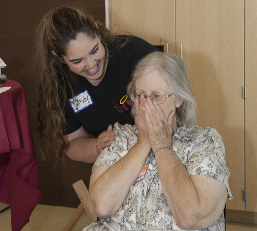 Woman happy that she received hearing aids